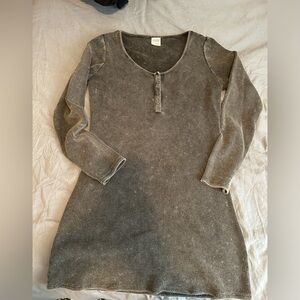 Victoria’s Secret PINK waffle mini dress long sleeve large grey/black